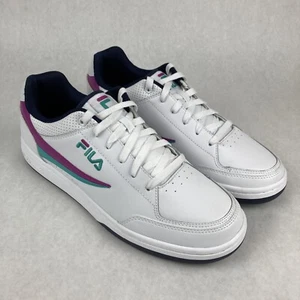 Men’s Fila BBN 92 Low Top Sneaker Shoes, White Purple Green Size 11 Embroidered - Picture 1 of 7