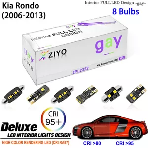 8pcs LED Interior Light Upgrade for Kia Rondo 2006-2013 White Light Bulbs Kit - Picture 1 of 8