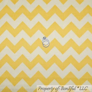 BonEful Fabric FQ Cotton Quilt Yellow Tone CHEVRON Baby Boy Girl Nursery Decor L - Picture 1 of 10