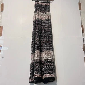 En Creme Womens Maxi Skirt Size S Boho Multicolor Floral Summer Stretch - Picture 1 of 7