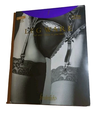 Frederick's Of Hollywood Leg Ware Nude Nylon Stockings Scallop Lace Top Sz Med - Image 1 of 4