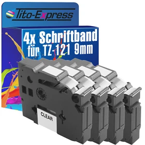 4x Schriftband für Brother TZe-121 P-Touch 1000 1000 BTS 1000 F 1005 BTS 1005 F - Bild 1 von 2