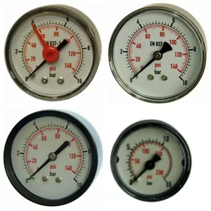 🟢Manometer 25,40,50,63ø RohrfedermanometerHeizung,Wasser,Schwimmbad,Vakuumeter - Bild 1 von 21