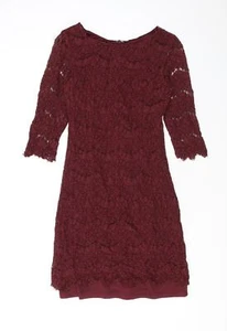 Apricot Womens Purple Cotton Blend A-Line Size 12 Boat Neck - Picture 1 of 10