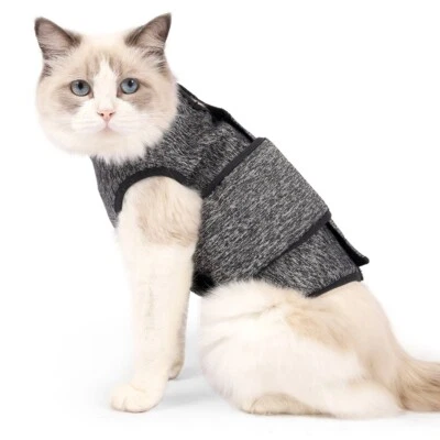Pet Cat Surgical-Recovery Vest Clothes Embracing Comfort Suit Weaning Costume - Image 1 of 4