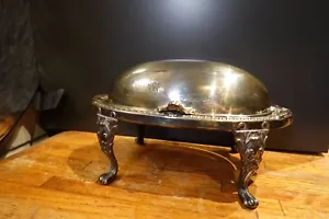 PIATTO DA SERVIZIO VINTAGE SHERIDAN ARGENTO CO FOOTED ROTOLO BURRO/PIATTO DA PORTATA PLACCATO ARGENTO - Foto 1 di 18
