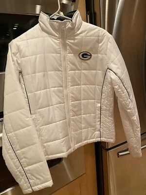 Chaqueta acolchada blanca Green Bay Packer para mujer manga larga bordada. Nuevo sin etiquetas  Foto 1 de 4