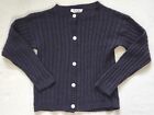 Vintage Heartworks - Girls Navy Cable Knit Cardigan Button Long Sleeve - Size L 