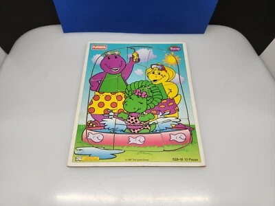 Rompecabezas de madera vintage Playskool Barney Baby Bop & B.J. 328-19 diez piezas  Foto 1 de 4