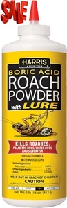 HARRIS Boric Acid Roach and Silverfish Killer Powder w/Lure for Insects (16oz) - Picture 1 of 6
