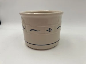 Longaberger Pottery Salt Crock no lid One Pint Heritage Blue Woven Traditions 4" - Picture 1 of 4