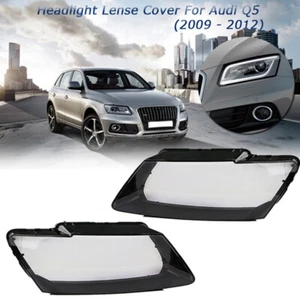 Pair Front Headlight Lens Cover Lampshade Clear Cap For Audi Q5 2009-2012 L+R - Picture 1 of 10