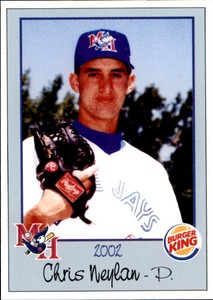 2002 Medicine Hat Blue Jays Burger King #38 Chris Neylan Trenton New Jersey Card