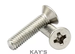 M3 (3mmØ) POZI COUNTERSUNK MACHINE SCREWS A2 STAINLESS POZIDRIVE CSK BOLTS,KAY'S - Picture 1 of 8
