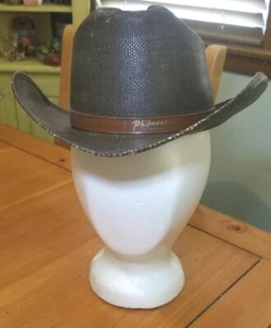 Mid Century Philmont Scout Ranch Brown Cowboy Straw Hat Sz 6 5/8 New Mexico Read - Picture 1 of 24