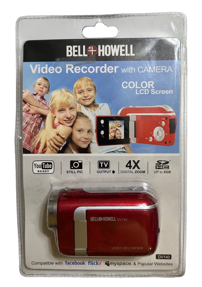 Retro Bell + Howell DV140 Video Cam Corder/Recorder Red BRAND NEW SEALED! - Image 1 of 4