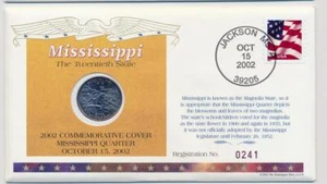 2002 Commemorative Cover Mississippi Quarter First Day Cover Limited edition - Picture 1 of 5