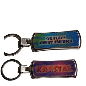 Llavero Six Flags Great America/Krystal recuerdo amográfico/lenticular - Imagen 1 de 10
