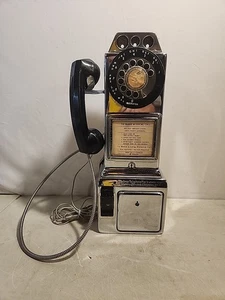 Original 3 Coin Slot Chrome Gray Telephone Pay Station Western Electric Co - Picture 1 of 18