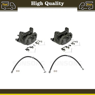 4pcs Front Brake Calipers & Hose Set Fits 2016 2017 Nissan Maxima - Image 1 of 4