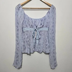 NWT Kimchi Blue Phoebe Babydoll Top Sz XS Fairy Boho Cottagecore Festival Sheer - Picture 1 of 12