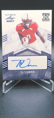 2021 Leaf Flash - T.J. Vasher #BA-TJV Platinum Blue /35 (AU, RC) - Image 1 of 2