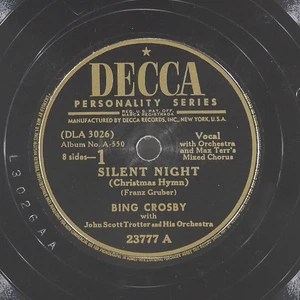 BING CROSBY Silent Night Christmas / A-550 Disc 1 DECCA 23777 VG 78 1947 Vocal - Picture 1 of 4
