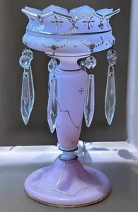 Victorian Pink Opaline Glass Lustre Vase - Picture 1 of 6