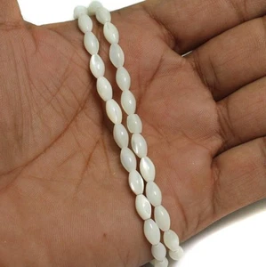 1 Cuerda, 9x6mm Off White Ovalado Madreperla Concha Cuentas - Imagen 1 de 8