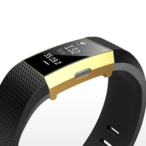 Electroplating Gold Case Watch Cover Compatible for Fitbit Charge 2/3 - Picture 1 of 12