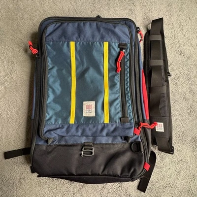 Topo Designs Global Travel Bag 30L Rare Colorway Blue Colorblock Crossbody Strap - Image 1 of 4