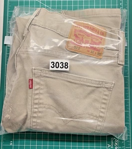 Pantalones de mezclilla Levis 513 para hombre 32x30 (32x27) color caqui tostado ajustados pierna recta beige - Imagen 1 de 23