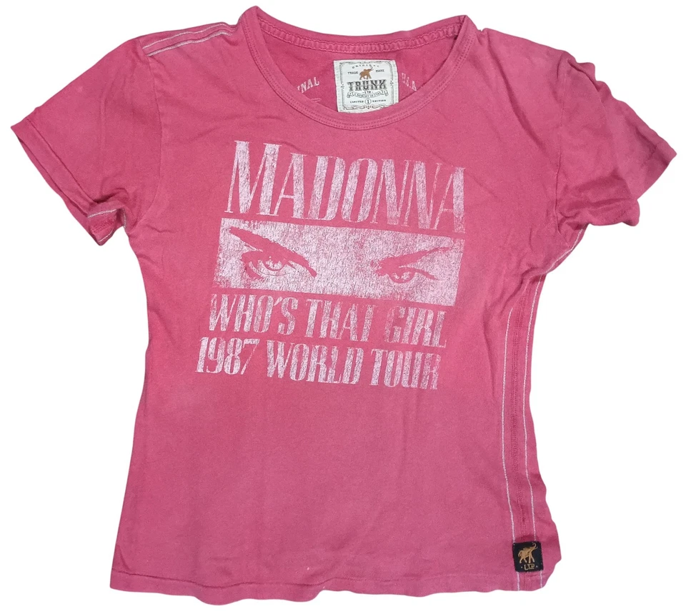 TRUNK LTD Limited Edition Madonna Who's That Girl 1987 World Tour Red Sm T-shirt - Image 1 of 4