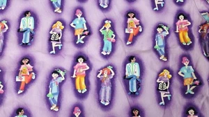 White Swan purple doctor nurse print unisex 2 pocket scrub top size S - Picture 1 of 6