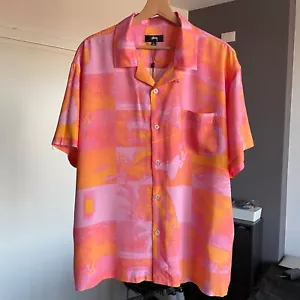 Stussy Photo Film SS Viscose Shirt Pink - Brand New - Size L - Imagen 1 de 10