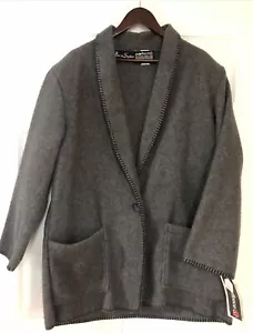 VGT Barrie Stephens Polar Fleece XL Malden Cardigan Sweater One Button Gray USA - Picture 1 of 8