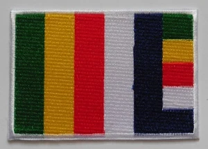 * Iron On Patch * Nepalese Made * 9.1 x 6.2 cm * Buddhist Flag - Picture 1 of 1