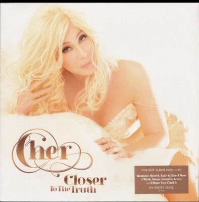 Cher Closer To The Truth White Vinyl Woman’s World LP Hype Sticker - Image 1 of 4