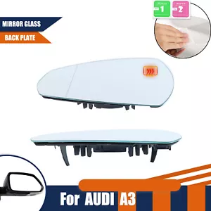 For AUDI A3 Quattro 2013-2020 Heated Mirror Glass Left Side With Backing Plate - Picture 1 of 6