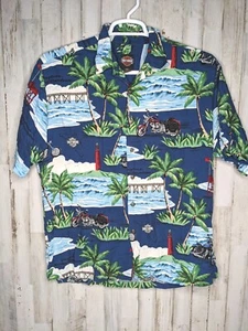 Harley Davidson Tori Richard Hawaiian camicia moto grande vintage made in USA - Foto 1 di 11