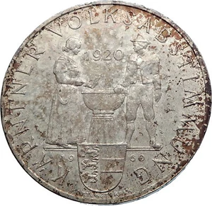 1960 AUSTRIA Carinthian Plebiscite 40th Antique Silver 25 Schilling Coin i72037 - Picture 1 of 3