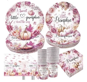 Little Pumpkin Baby Shower Decorations Happy Fall a Little Pumpkin Is On The ... - Picture 1 of 6