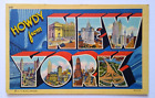 Salutations de New York grande grande lettre carte postale lin Metropolis bâtiments NYC