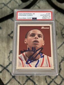 2009 Bowman '48 Steph Curry SIGNED Rookie #106, WARDELL Autograph PSA 10 - Pop 1