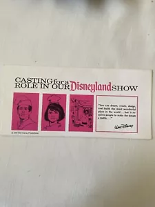 Disneyland 1970 de colección casting para un programa de rol empleo dpt. Folleto - Imagen 1 de 9