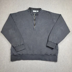Orvis 1/4 Zip Pullover Sweater Mens XL Gray Heavyweight Vintage Faded - Picture 1 of 10