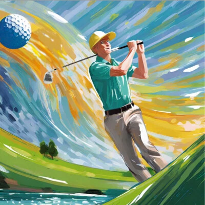 ASS!  Golf Kunst Wandbild Deko Par Bogey Eagle 80x80 cm sign. numm. Golfturnier - Bild 1 von 4