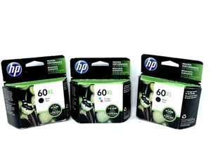 Set of HP 60XL Black & Color  Ink Cartridges Brand New Sealed Expired 2017 - Picture 1 of 6