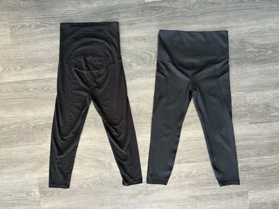 Gap 孕妇高腰腹部黑色打底裤束尺寸小号 — 第 1/4 张图片