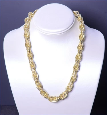 Cadena cable de lujo Judith Ripka revestida de oro sobre plata de ley 20" 58 gramos Foto 1 de 4